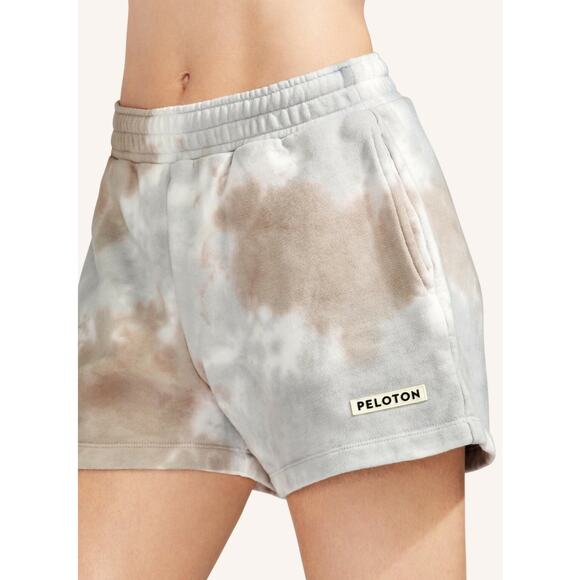 Peleton Tie Dye Sweatpant Elastic Waist Pocket Front Shorts Medium - Picture 1 of 6